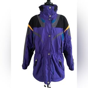 Nordica Colorblock Vintage Ski Jacket Insulated Hooded Parka Y2K Snow Coat Large